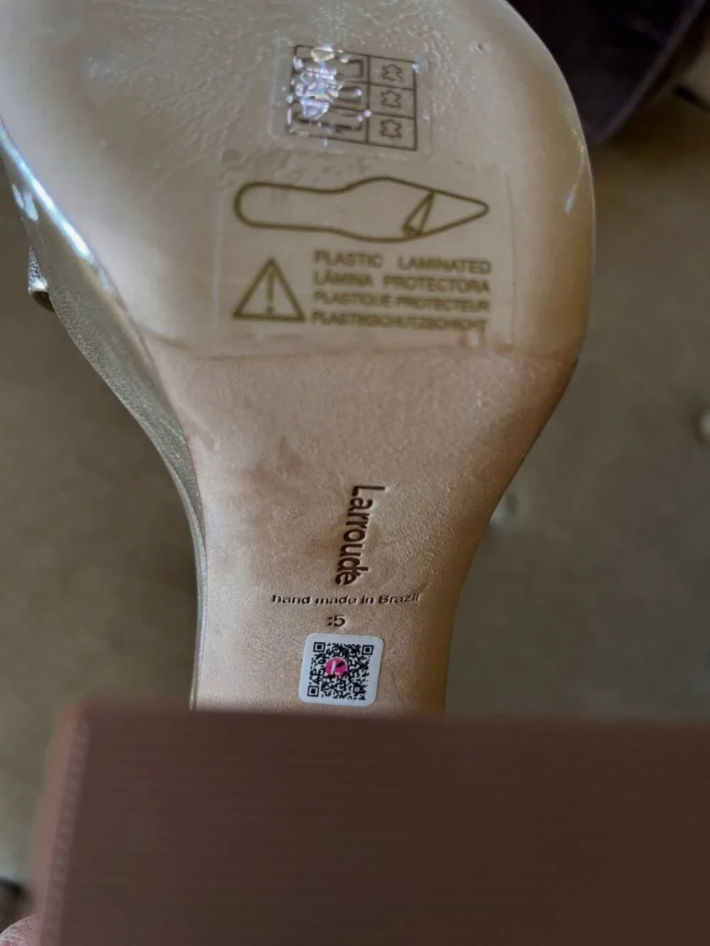 Never worn- Larroudé Metallic Gold Dolly Platform Sandals size 5 US